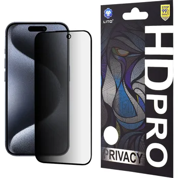 Lito HD Pro Soukromí iPhone 15 Pro Černá