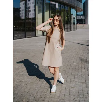 Dámské šaty Šaty Flow Jeans Beige Velikost: L