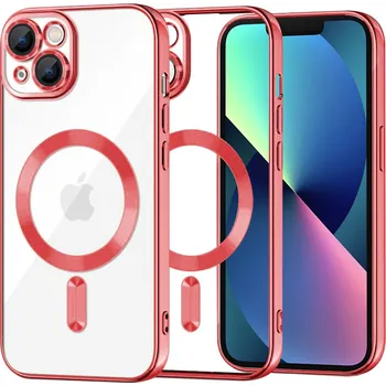 Pouzdro na mobilní telefon Techsuit Luxusní Krystal MagSafe iPhone 13 Červený