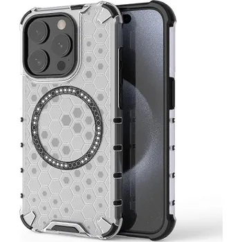 Pouzdro na mobilní telefon Techsuit HoneyComb Shield MagSafe pro iPhone 15 Pro bílý