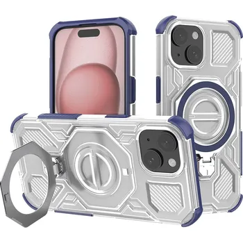 Pouzdro na mobilní telefon Techsuit Carbon Shield PRO iPhone 15 modrá průhledná