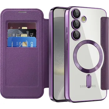 Pouzdro na mobilní telefon Pouzdro na knihu Techsuit SmartMag pro Samsung Galaxy S24 Plus fialové
