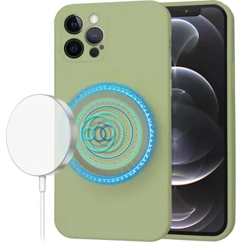 Pouzdro na mobilní telefon Techsuit SoftFlex MagSafe pro iPhone 12 Pro v barvě matcha