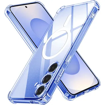 Pouzdro na mobilní telefon Techsuit Shockproof průhledný silikonový MagSafe pro Samsung Galaxy S25 průhledný
