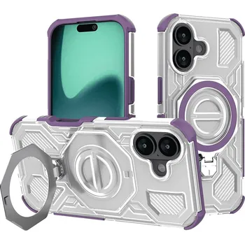 Pouzdro na mobilní telefon Techsuit Carbon Shield PRO pro iPhone 16 fialový průhledný