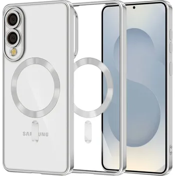 Pouzdro na mobilní telefon Techsuit Luxury Crystal MagSafe pro Samsung Galaxy S25 Edge stříbrný