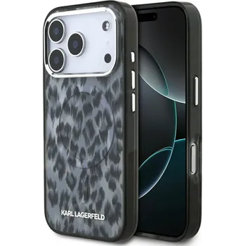 Pouzdro na mobilní telefon Karl Lagerfeld IML Leopard Pattern MagSafe iPhone 17 Pro černá