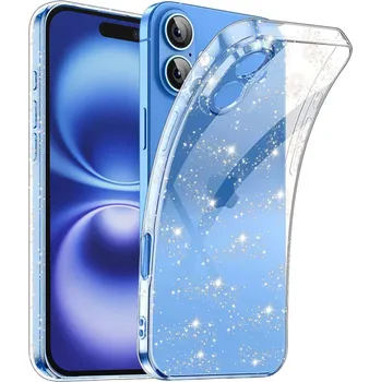Pouzdro na mobilní telefon Techsuit SparkleSkin řada iPhone 16 Plus Průhledný