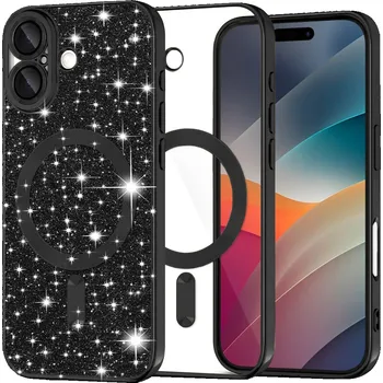 Pouzdro na mobilní telefon Techsuit Luxury Glitter MagSafe pro iPhone 17 černý