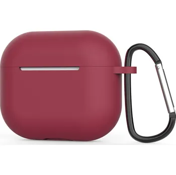 Příslušenství pro sluchátka Techsuit silikonové pouzdro pro AirPods 4 hladký ultratenký materiál bordó