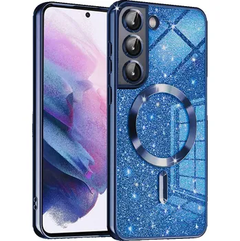 Pouzdro na mobilní telefon Techsuit Luxusní Třpytivý MagSafe Samsung Galaxy S21 5G Tmavě modrý