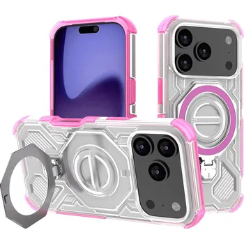 Pouzdro na mobilní telefon Techsuit Carbon Shield PRO pro iPhone 17 Pro růžový průhledný