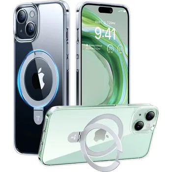 Pouzdro na mobilní telefon Torras Ostand MagSafe Series iPhone 15 průhledný