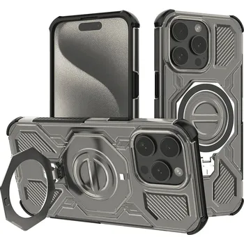 Pouzdro na mobilní telefon Techsuit Carbon Shield PRO pro iPhone 15 Pro Max Kouřově černá