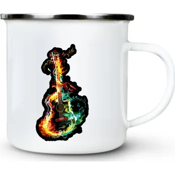 Akustický ohňostroj, kytara - Plechový hrnek VELKÝ 400ml (500 ml po okraj) - 400 ml