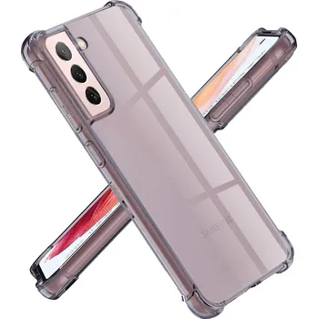 Pouzdro na mobilní telefon Techsuit nárazuvzdorný průhledný silikon Samsung Galaxy S21 5G kouřově černý