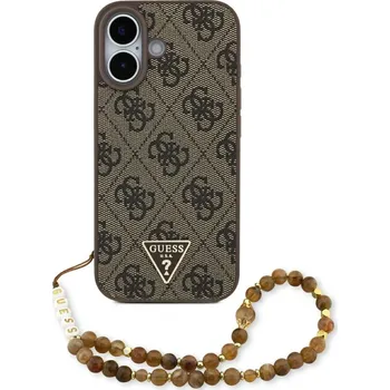 Pouzdro na mobilní telefon Guess Hardcase 4G Strap Triangle Logo MagSafe iPhone 17 Hnědý