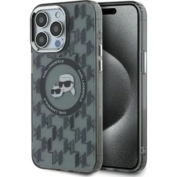 Pouzdro na mobilní telefon Karl Lagerfeld IML MagSafe iPhone 15 Pro Monogram Karl&Choupette Head černá