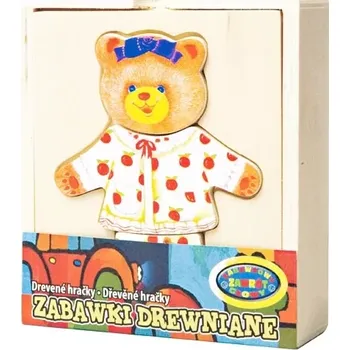Dřevěná hračka Oblékni medvídka – dřevěná skládací sada oblečků