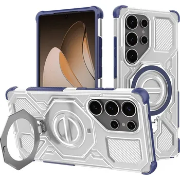 Pouzdro na mobilní telefon Techsuit Carbon Shield PRO pro Samsung Galaxy S25 Ultra modrá průhledná