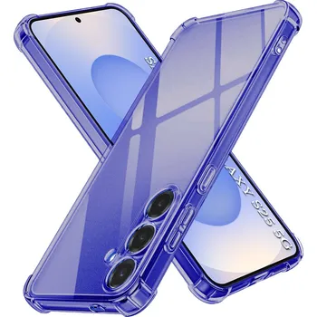 Pouzdro na mobilní telefon Techsuit nárazuvzdorný průhledný silikon Samsung Galaxy S25 kouřově černý