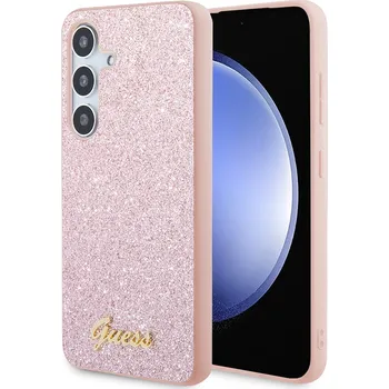 Pouzdro na mobilní telefon Guess Glitter Script pouzdro Samsung Galaxy S24 růžové