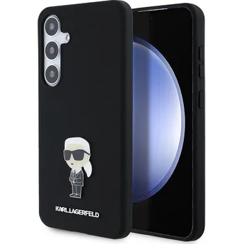 Pouzdro na mobilní telefon Karl Lagerfeld Silicone pouzdro Samsung Galaxy S24 Plus Ikonik Metal Pin růžové