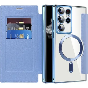 Pouzdro na mobilní telefon Pouzdro na knihu Techsuit SmartMag pro Samsung Galaxy S22 Ultra 5G světle modré