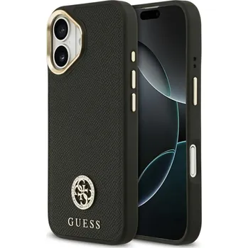 Telefonní příslušenství Guess Grained Strass Logo MagSafe pro iPhone 17 černá