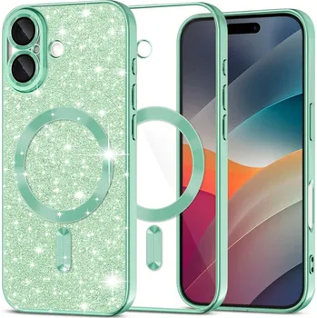 Pouzdro na mobilní telefon Techsuit Luxury Glitter MagSafe pro iPhone 17 světle zelená