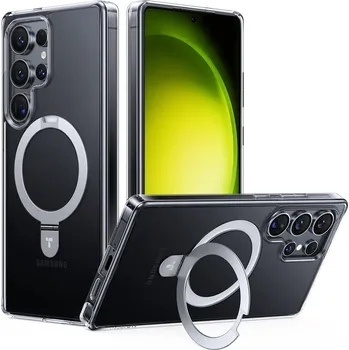 Pouzdro na mobilní telefon Torras Ostand MagSafe Series Samsung Galaxy S25 Ultra průhledný