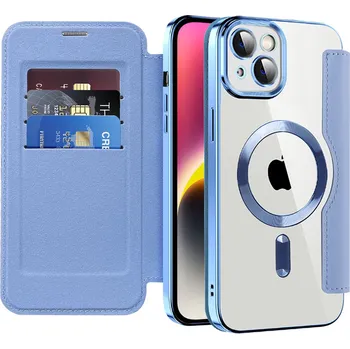 Pouzdro na mobilní telefon Pouzdro na knihu Techsuit SmartMag pro iPhone 14 Plus světle modré