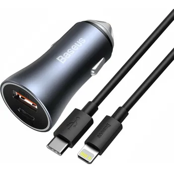 Baseus Autonabíječka Golden Pro 40W USB-A USB-C Tmavě šedá