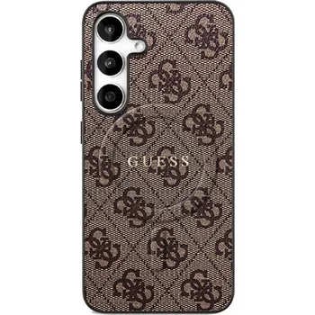 Pouzdro na mobilní telefon Guess 4G Ring Classic Logo MagSafe Samsung Galaxy S25 FE hnědý