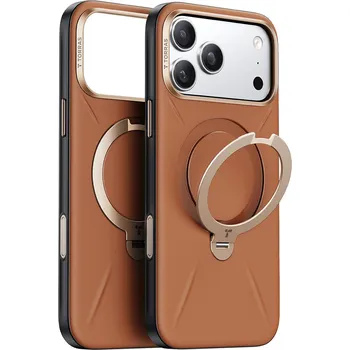 Pouzdro na mobilní telefon Torras QPRO Leather Series pouzdro iPhone 17 Pro hnědé