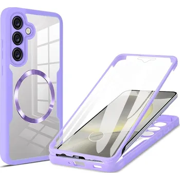 Pouzdro na mobilní telefon Techsuit ColorVerse 360 MagSafe Series + Ochranné sklo Samsung Galaxy S25 Fialová