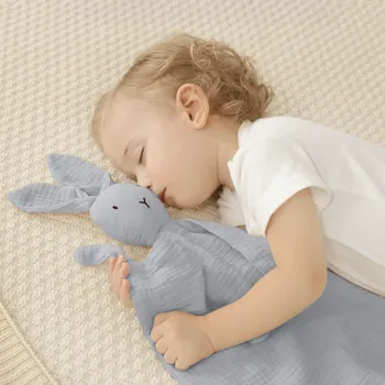 usínáček BOGINO Zaida - Mušelínový usínáček - světle šedomodrý zajíček