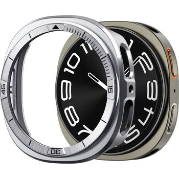 Příslušenství k chytrým hodinkám Spigen Bezel Tune Pro Pilot pro Samsung Galaxy Watch8 44mm nerezová ocel stříbrná