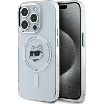 Karl Lagerfeld IML MagSafe iPhone 14 Pro Bílá Metalická Choupette's Head