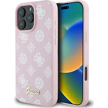 Pouzdro na mobilní telefon Guess Peony Script MagSafe GUHMP16LPGPYSP iPhone 16 Pro růžová