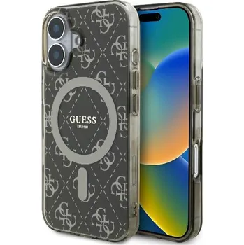Pouzdro na mobilní telefon Guess IML 4G Background MagSafe GUHMP16MH4DTEW iPhone 16 Plus hnědý