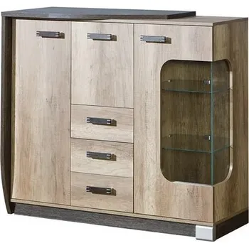 Obývací stěna Dolmar Vitrína Romero R7L S nebo bez osvětlení: Bez osvětlení