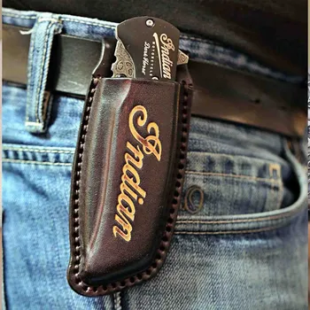 Pouzdro na nůž Kožené pouzdro pro nože Indian IMRG-01 Black Dark Horse