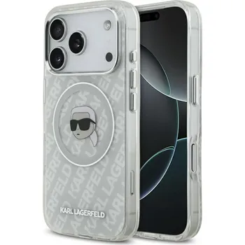 Pouzdro na mobilní telefon Karl Lagerfeld IML Karl Head Logo MagSafe iPhone 17 Pro šedý