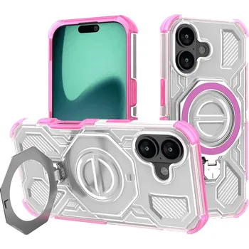 Pouzdro na mobilní telefon Techsuit Carbon Shield PRO pro iPhone 17 růžový průhledný