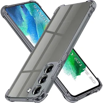 Pouzdro na mobilní telefon Techsuit Shockproof průhledný silikon Samsung Galaxy S21 FE 5G kouřově černý