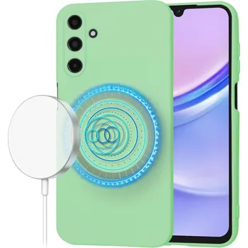 Pouzdro na mobilní telefon Techsuit SoftFlex MagSafe pro Samsung Galaxy A15 4G A15 5G mátově zelená