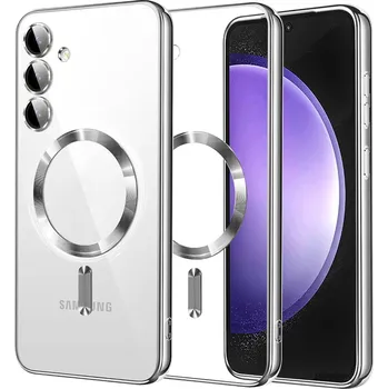 Pouzdro na mobilní telefon Techsuit Křišťálový MagSafe Samsung Galaxy S23 FE Stříbrný