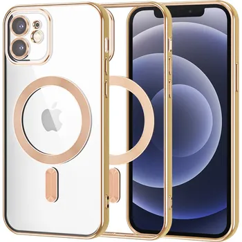 Pouzdro na mobilní telefon Techsuit Luxusní Křišťál MagSafe iPhone 12 Gold