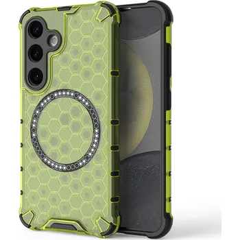 Pouzdro na mobilní telefon Techsuit HoneyComb Shield MagSafe pro Samsung Galaxy S25 limetkově zelená